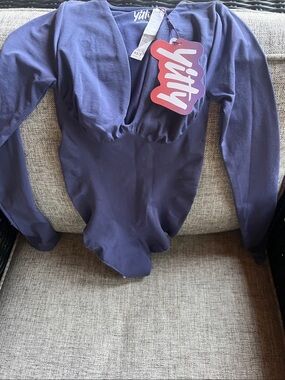 YITTY  Long-Sleeve One-Piece Bodysuit in periwinkle